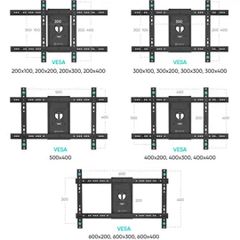 ONKRON neig- und schwenkbare TV-Halterung für 40–75 max 46 kg, schwarz M6L