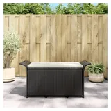 furnicato Gartenbank mit Kissen Schwarz 116x46x57 cm Poly Rattan schwarz