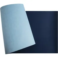 Exacompta Schreibunterlage Home Office aus zweifarbigem Kunstleder (Polyurethan), Marineblau, Himmelblau 40 x 80 cm