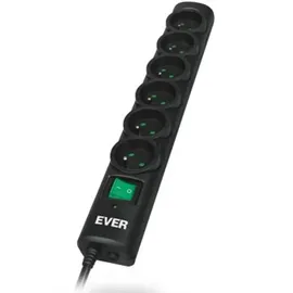 Ever Steckdosenleiste 6-fach 3 m Schwarz