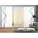 HOME WOHNIDEEN Komplett-Fenster-Schiebevorhang »ALBERTA« 6-er Set, 245x60, cm Multicolor