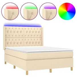 vidaXL Boxspringbett 140 x 200 cm Creme