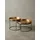 KADIMA DESIGN Couchtisch 2er Set Metall Hammerschlag abnehmbares Tablett, Gold 56x56x33 cm