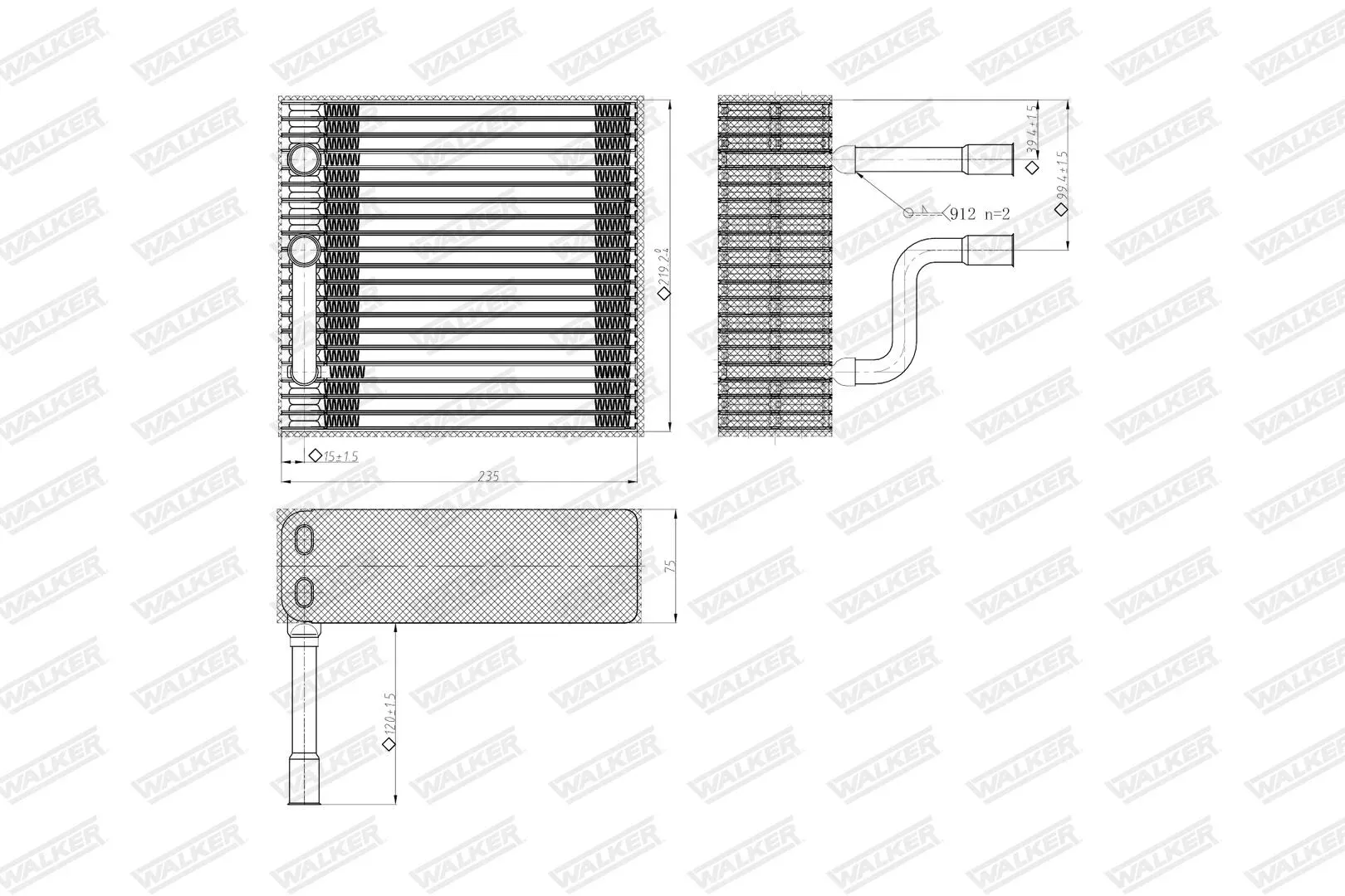 WALKER Verdampfer, Klimaanlage wev00105 für Ford