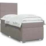 vidaXL Boxspringbett mit Matratze Taupe 140x200 cm Stoff