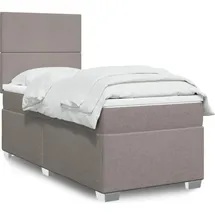 vidaXL Boxspringbett mit Matratze Taupe 140x200 cm Stoff