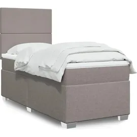 vidaXL Boxspringbett mit Matratze Taupe 140x200 cm Stoff