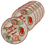 6er Set Pizzateller Charme Red - Rom rot - 31cm - 04019#ZCHAR