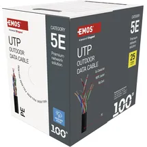 EMOS UTP Netzwerkkabel CAT 5e, 100m, UTP - Gigabit LAN Kabel - ungeschirmtes Ethernet Kabel - für Aussenbereich