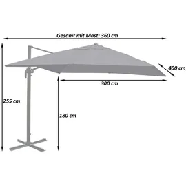 MCW Ampelschirm 300 x 400 cm Orange
