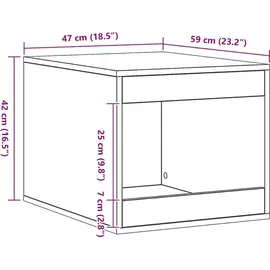 vidaXL Katzentoilette Artisan-Eiche 47x59x42 cm Braun