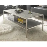 MCA Furniture Couchtisch aus Glas in Keramik-Optik, grau. Abmessungen (LxBxH) 60x110x45 cm), grau