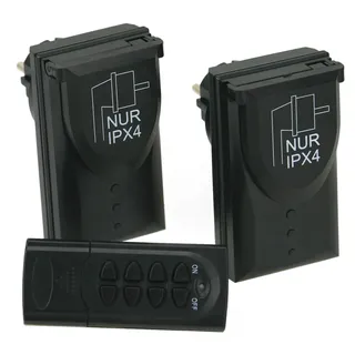 ChiliTec Outdoor Funksteckdosen Set Ip44 Zwei Steckdosen Mit Fernbedienung