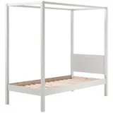 58 aufm Kessel Himmelbett Kathie 90 x 200 cm Kiefer massiv lackiert weiß