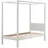 58 aufm Kessel Himmelbett Kathie 90 x 200 cm Kiefer massiv lackiert weiß