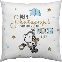 Sheepworld Kissen Motiv "Schutzengel" | Zierkissen, Baumwolle, 40 cm x 40 cm | Kissen mit Spruch | 47241