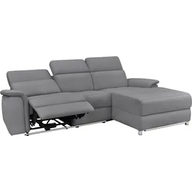 PLACES OF STYLE »Pareli, L-Form, 259cm,m. Recamiere, Echtleder, Kunstleder, Webstoff«, man. o. elektr. Relaxfunktion, USB/Kopfteilverstellg u. LED