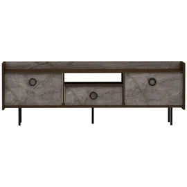 moebel17 Tv-Lowboard, Büsra Walnuss Grau 3 türig 9192