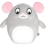 squishbrubies Milo die Maus - 35 cm Kuscheltier - Superweiches Plüsch Stofftier zum Kuscheln, Verschenken und Sammeln - Grau