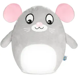 squishbrubies Milo die Maus - 35 cm Kuscheltier - Superweiches Plüsch Stofftier zum Kuscheln, Verschenken und Sammeln - Grau