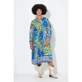 Angel Of Style by Happy Size Midikleid Animalmix-Print Gelb 54
