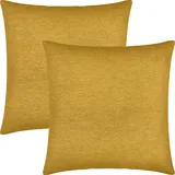 Erwin Müller Kissenhülle York 2er-Pack Chenille Curry Größe 50x50 cm