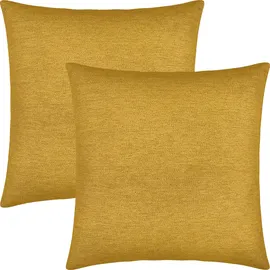Erwin Müller Kissenhülle York 2er-Pack Chenille Curry Größe 50x50 cm