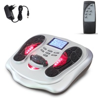 Elektrisches Fußmassagegerät EMS – LCD-Display – 25 Programme – 99 Intensitäten – Massagerolle – verbessert die Durchblutung + Muskelschmerzen – 4 Pads + Fernbedienung