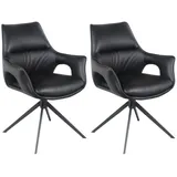 Home Affaire Drehstuhl Sienna Leder schwarz 2er Set