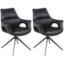 Home Affaire Drehstuhl Sienna Leder schwarz 2er Set