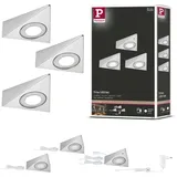 Paulmann 92126 LED Unterschrankleuchte Trias Näherungsensor 3er-Set 4000K 2,7W 135x132mm 3x185lm 230/12V Eisen gebürstet