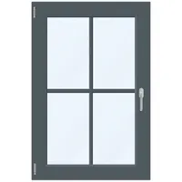 Sprossenfenster Aluminium, aluprof MB-45, Anthrazitgrau RAL 7016, 800 x 1200 mm, individuell konfigurieren