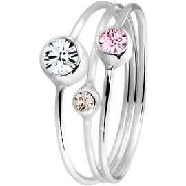 Elli Ring Stapelring Set Kristalle 925 Silber