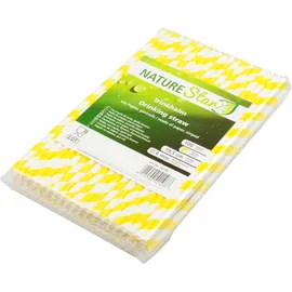 NATUREStar Papier-Trinkhalme 19,7 cm 100 St. Gelb/Weiß