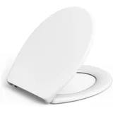 GarveeMore WC-Sitz einfache Montage,Toilettendeckel mit Absenkautomatik, Klodeckel Mit Quick-Release Funktion,Klobrille aus antibakteriellem weiß