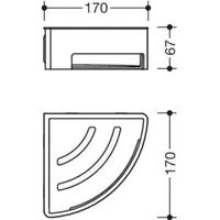 Hewi System 900 Eck-Duschkorb 900.03.00260CV schwarz tiefmatt, pulverbeschichtet