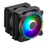 Cooler Master Hyper 622 Halo CPU-Luftkühler – Aluminium-Finish, 6 kompakte kontinuierliche Direktkontakt-Heatpipes, Dual-Tower-Kühlkörper, Zwei Halo2-Lüfter, ARGB-Erkennung, LGA1700 & AM5 - Schwarz