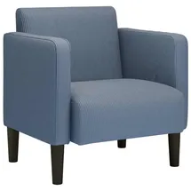 vidaXL Sessel mit Armlehnen Cordstoff 57,8 x 54 x 57,9 cm Blau mit Rollen