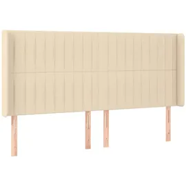 vidaXL Boxspringbett mit Matratze & LED Creme 200x200 cm Stoff