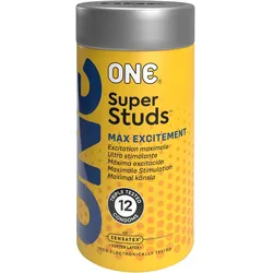 «Super Studs» Kondome – genoppte Oberfläche, 12 Stück, vegan (12 Kondome) 12 St