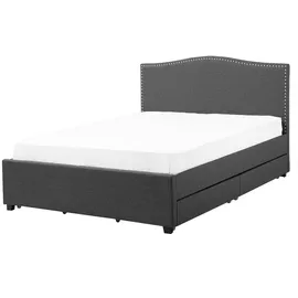 Beliani Polsterbett 160 x 200 cm Dunkelgrau