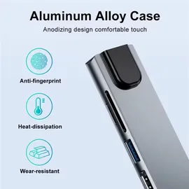 tradenation USB-C Hub Dockingstation 8-IN-1 Adapter 4K HDMI USB 3.0 LAN RJ45 Ethernet Micro SD Kartenleser für Apple Dell HP Lenovo Asus Acer Microsoft Samsung