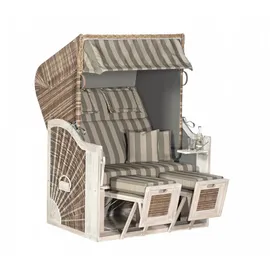 SonnenPartner Strandkorb Rustikal 285 Z Sun Edition 2-sitzer 3/4 Liegemodell mix-brown