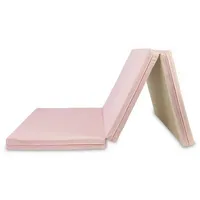 JEFlex - pink/beige klappbare Weichbodenmatte & Turnmatte 210 x 100 x 8 cm MADE IN GERMANY/faltbare Gymnastikmatte/platzsparende Fitnessmatte & faltbare Yogamatte/dicke Sportmatte für Kinderzimmer