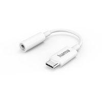 Hama Aux-Adapter USB-C – 3,5-mm-Klinke-Buchse, Weiß