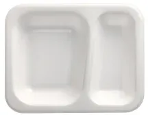 PAPSTAR Take away, Siegelschalen, 725 ml, 2-geteilt 88784 , 1 Karton = 6 Packungen à 100 Stück, weiß