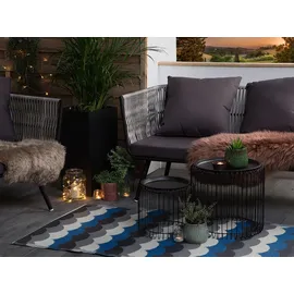 Beliani Outdoor Teppich grau-blau 90x180 cm