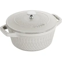 Staub Cocotte Twister Schmortopf rund, 20cm weißer Trüffel