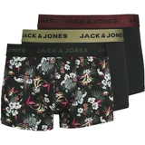 JACK & JONES Jacflower Boxershorts Schwarz M 3er Pack