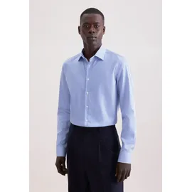 Seidensticker Businesshemd "Schwarze Rose", Herren, Gr. M (39), normale Ärmellängen, mittelblau, 100% Baumwolle, gestreift, skinny fit, 2-Knopf-Manschette, Hemden, X-Slim 1/1 Kentkragen Gestreift